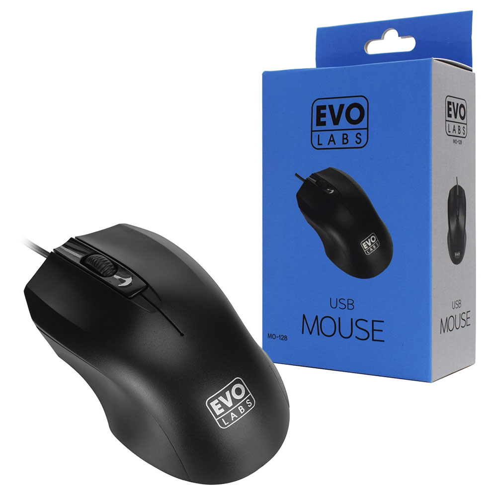 MO-128 Evo Labs MO-128 Wired USB Plug and Play Mouse